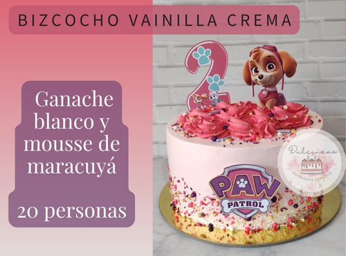 Una Dulce Aventura: Torta Temática Paw Patrol Rosado en Dulcineas